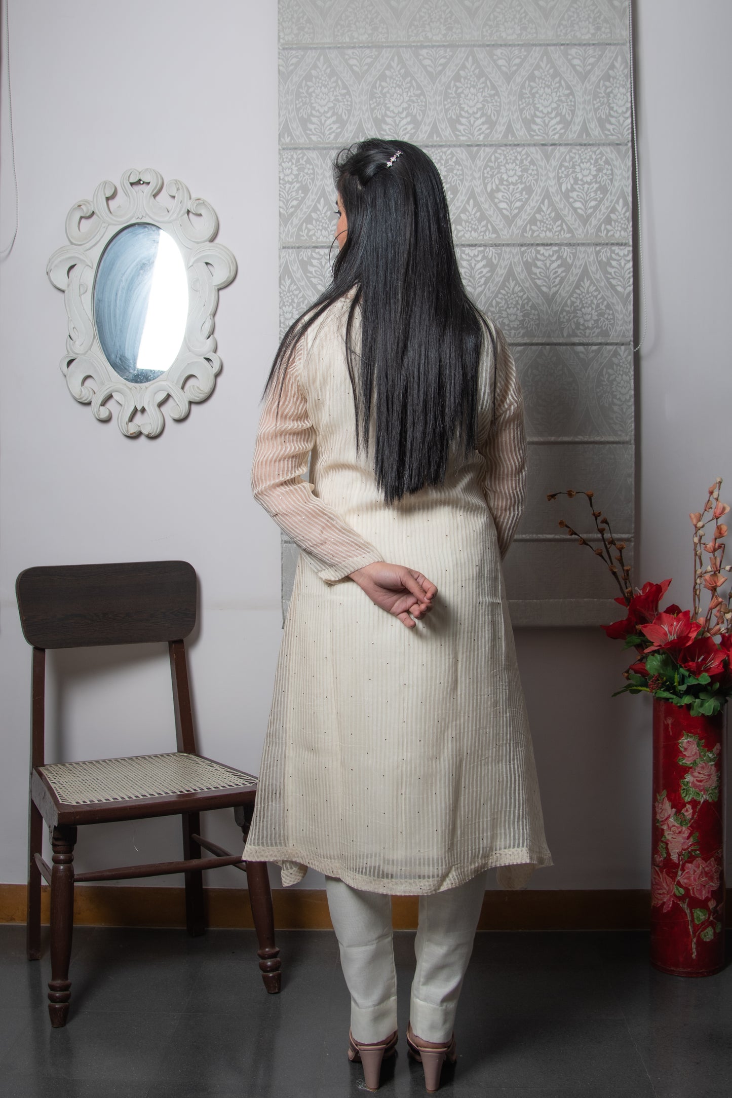 Barley White Chanderi Suit