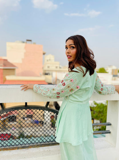 Mint Green Peplum and Sharara